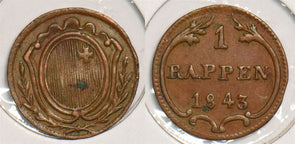 Switzerland 1843 Rappen P290319 combine shipping0