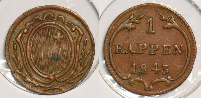 Switzerland 1843 Rappen P290319 combine shipping0
