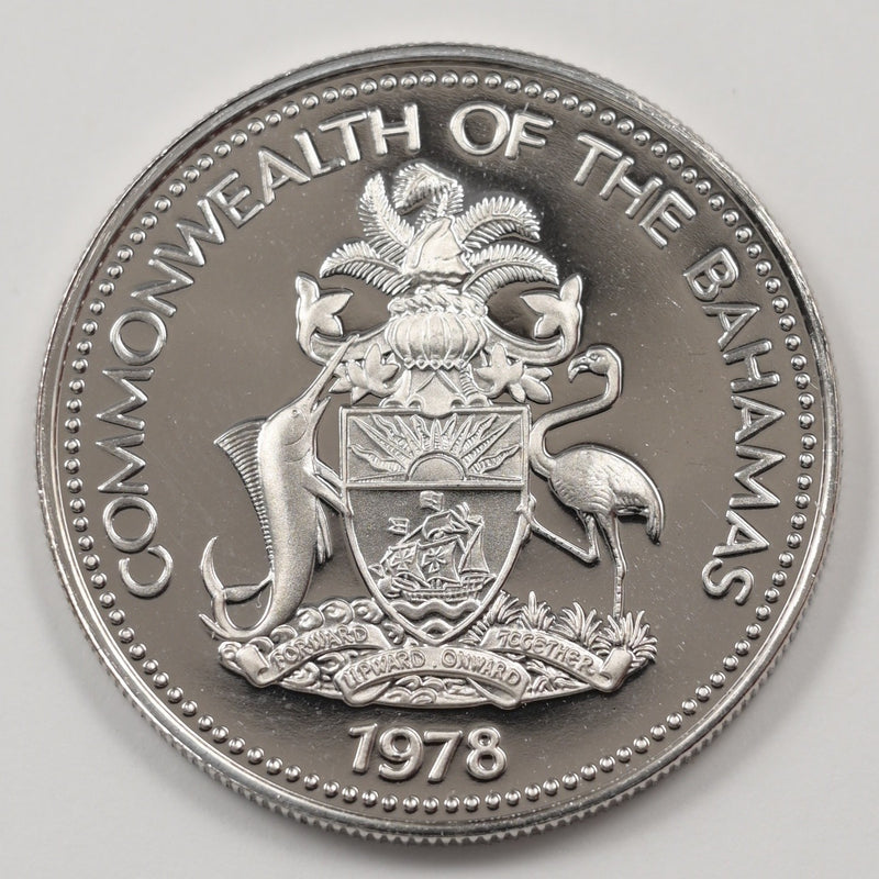 Bahamas 1978-FM Elizabeth II- Sailboat 25 Cents Proof P9040530