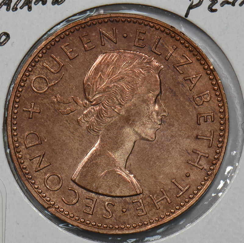 New Zealand 1960 1/2 Penny Queen Elizabeth II P150848 combine shipping0