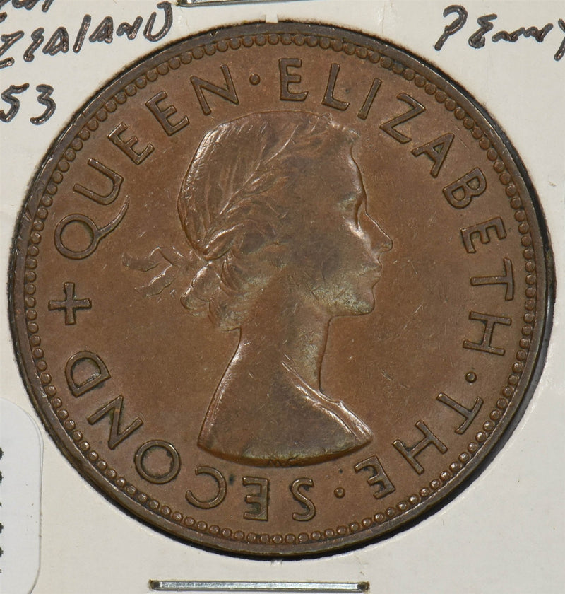 New Zealand 1953 Penny Elizabeth II P150906 combine shipping0