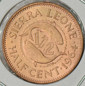 Sierra Leone 1964 1/2 Cent Fish animal P150163 combine shipping0