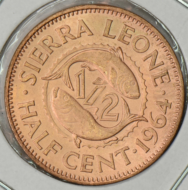 Sierra Leone 1964 1/2 Cent Fish animal P150163 combine shipping0