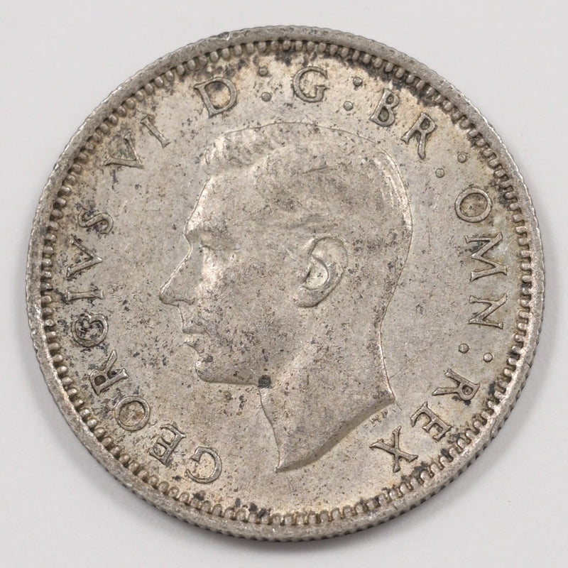 United Kingdom 1945 George VI 6 Pence Silver P1918170