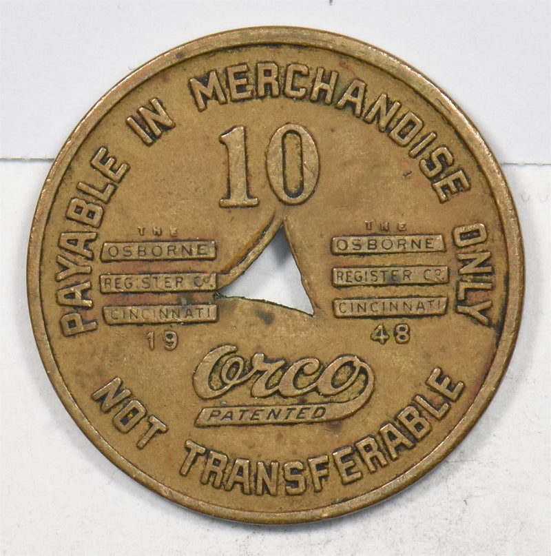 US 1948 10 Cents Tokens: US Trade Coal Strip Token Olga Coal Company P490341 com0