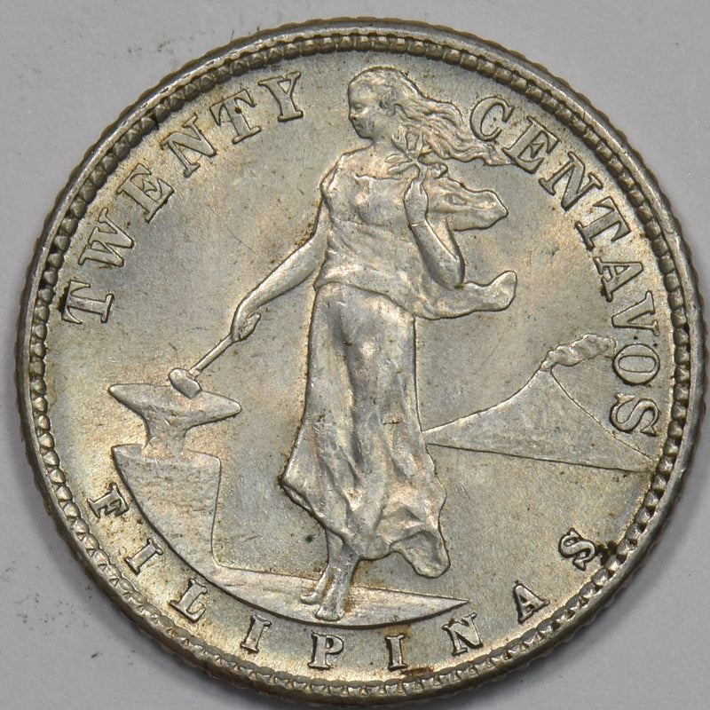 Philippines 1944-D Commonwealth 20 Centavos Silver P9026740