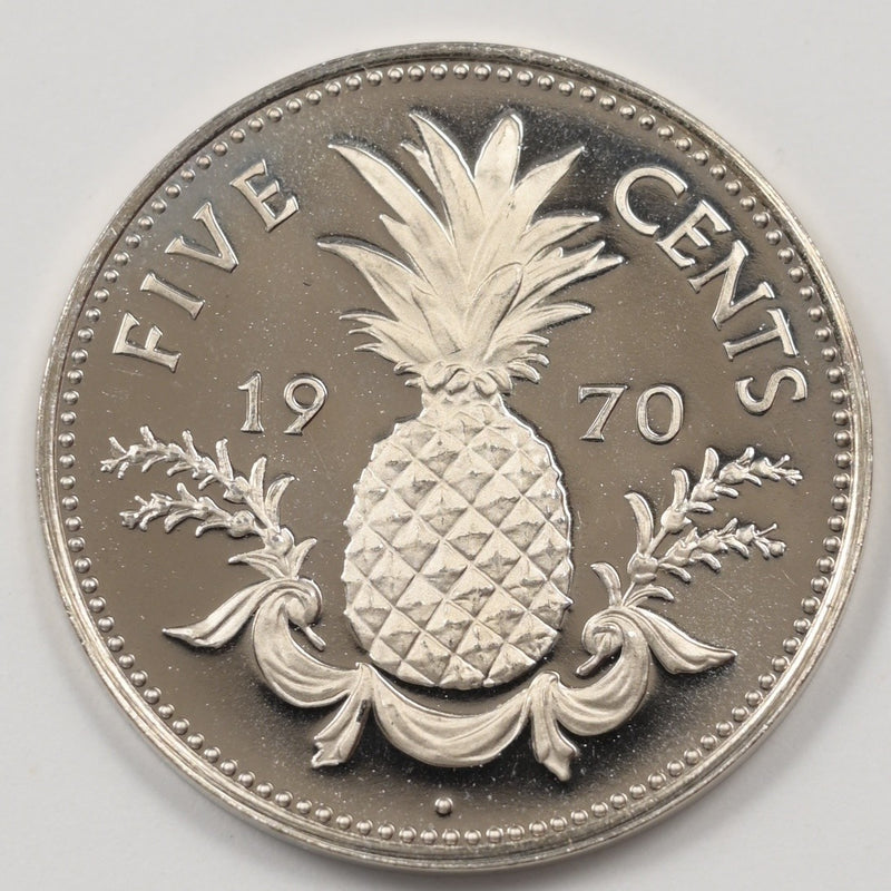 Bahamas 1970-FM Elizabeth II-Pineapple 5 Cents Proof P9040630