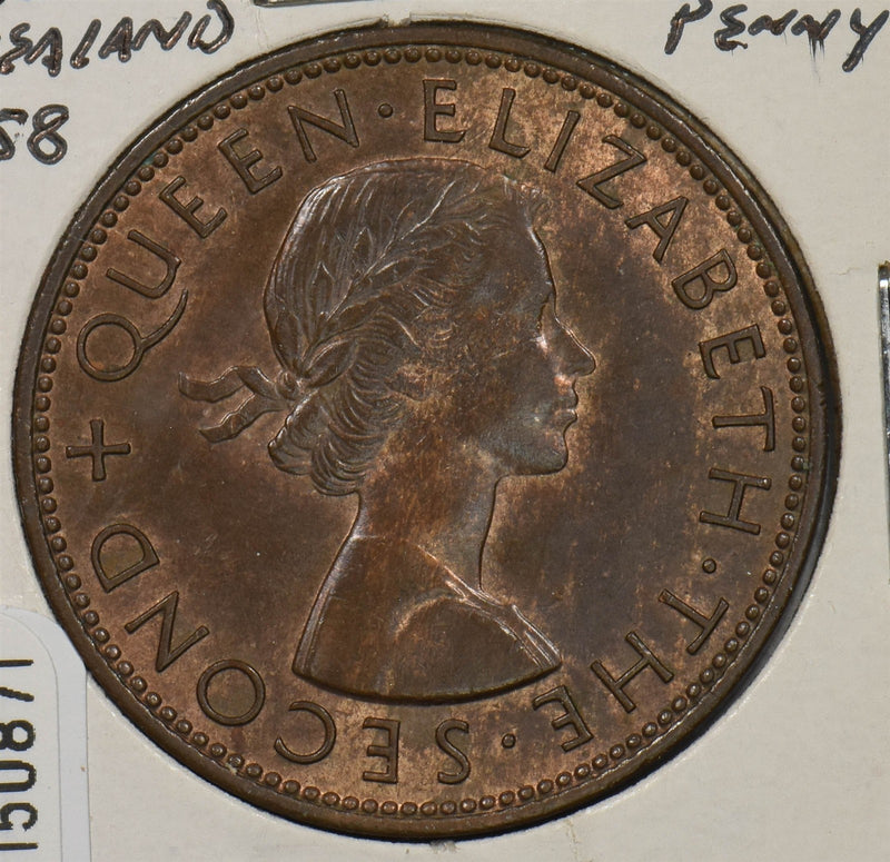 New Zealand 1958 Penny Queen Elizabeth II P150871 combine shipping0