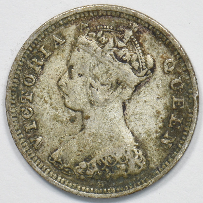 Hong Kong 1897 Queen Victoria 10 Cents Silver P1911240