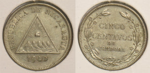 Nicaragua 1940 5 Centavos P290292 combine shipping0