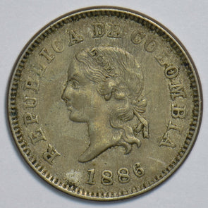 Colombia 1886 5 Centavos P290099 combine shipping0