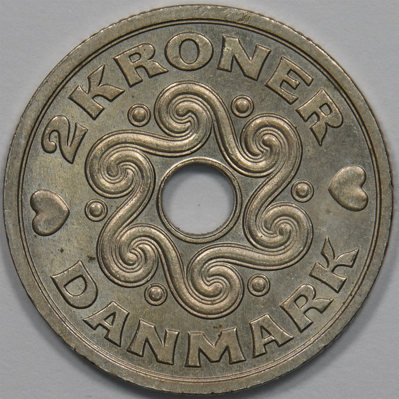 Denmark 1993 Margrethe II 2 Kroner P9025970