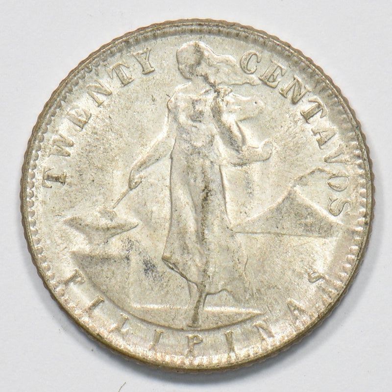 Philippines 1944-D Commonwealth 20 Centavos Silver P1511110