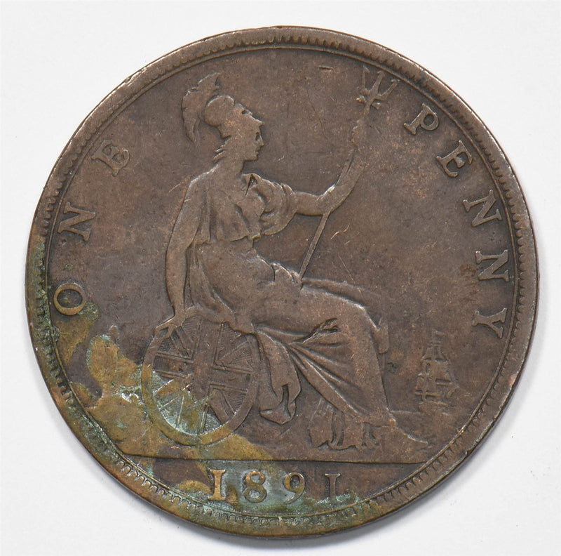 United Kingdom 1891 Victorian (Bun Head / Jubilee Head) Penny P9028860