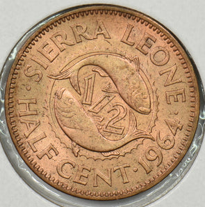 Sierra Leone 1964 1/2 Cent Fish animal P150164 combine shipping0