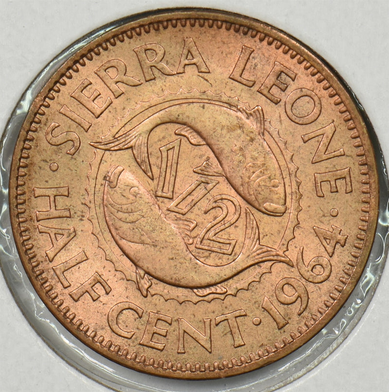Sierra Leone 1964 1/2 Cent Fish animal P150164 combine shipping0