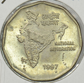 India Republic 1997 2 Rupees Lion animal P150178 combine shipping1