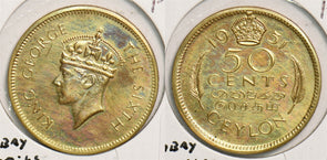 Ceylon 1951 50 Cents Proof P290210 combine shipping0
