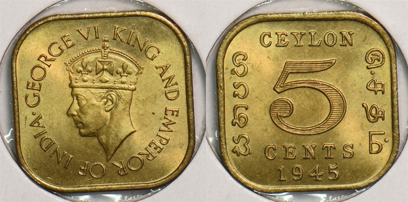 Ceylon 1945 5 Cents P290193 combine shipping0