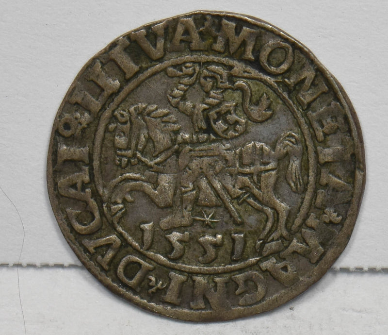 Poland 1551 1/2 Grosze XF Billon Sigismund Lithuania P490465 combine shipping0