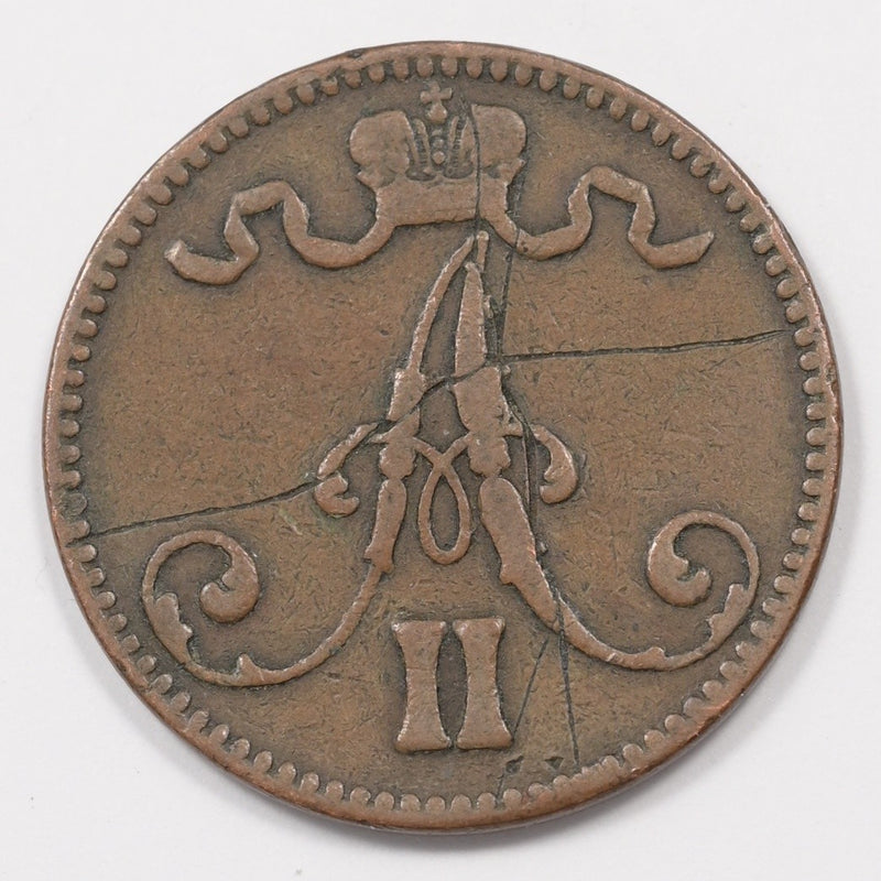 Finland 1870 Alexander II 5 Pennia P1514090