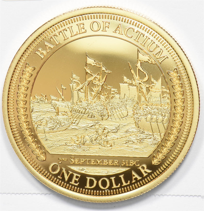 Tuvalu 2017 Battle of Actium Gold Plated Dollar Proof P1913510