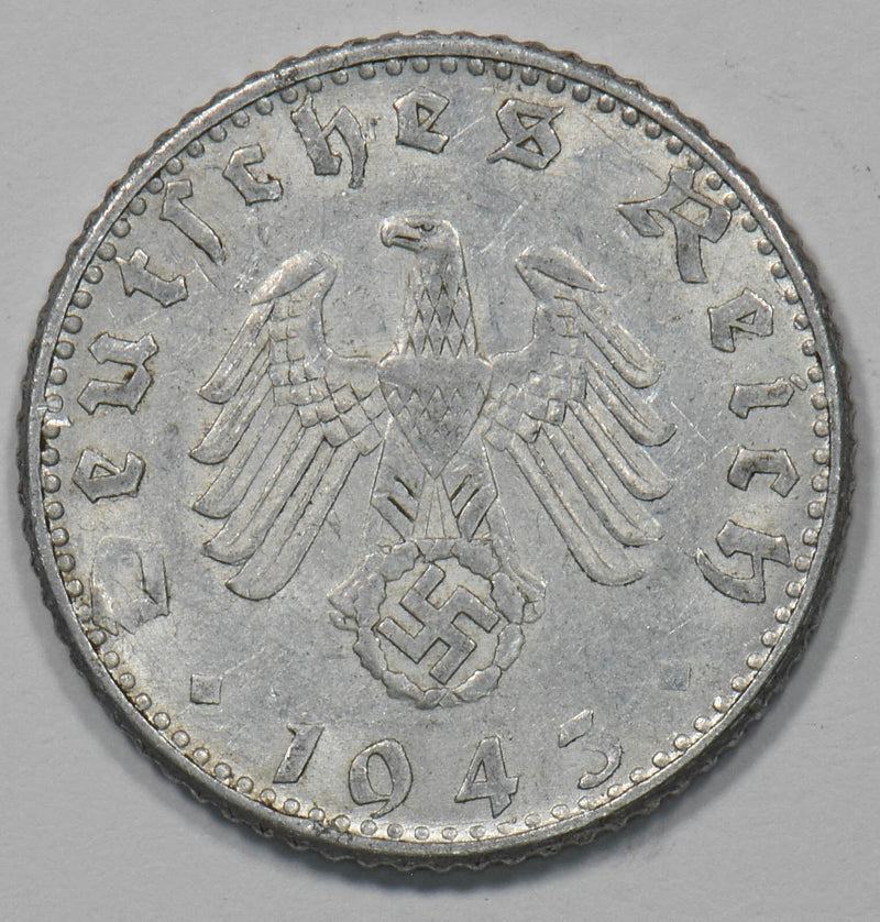 Germany 1943-D 5 Reichspfennig Swastik P902831 combine shipping0