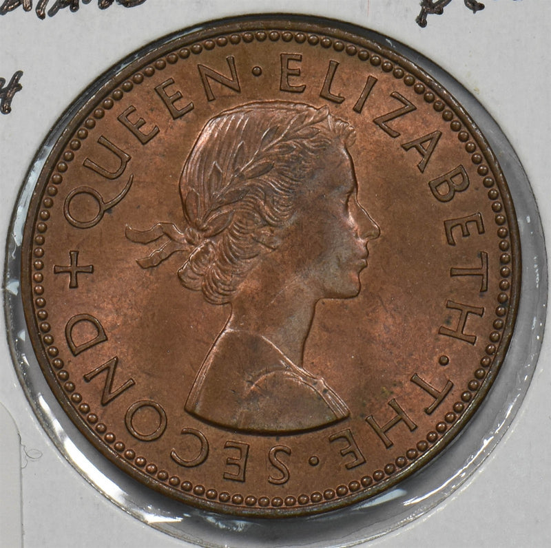 New Zealand 1964 Penny Queen Elizabeth II P150858 combine shipping0