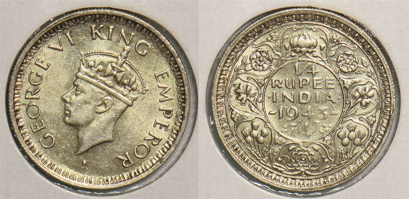 India British 1943 1/4 Rupee P290350 combine shipping0