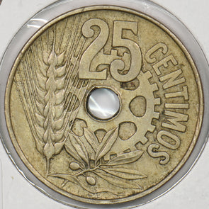 Spain 1934 25 Centimos P190338 combine shipping2