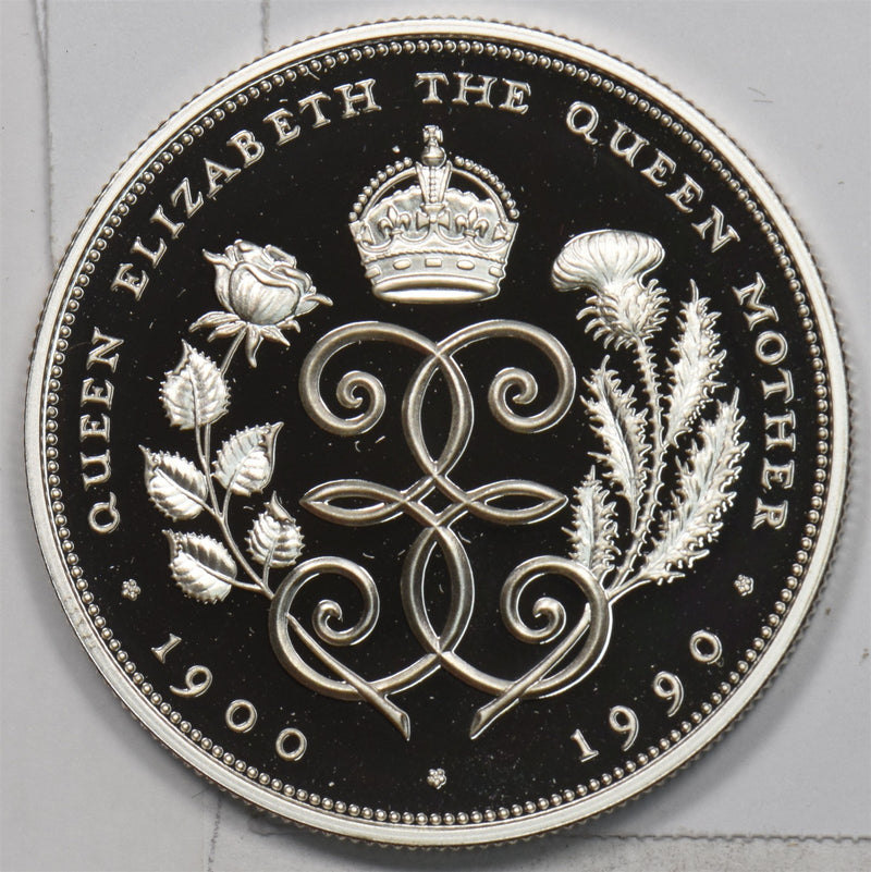 Great Britain 1990 5 Pounds Proof 90th Birthday of Elizabeth II Mother P490400 c0