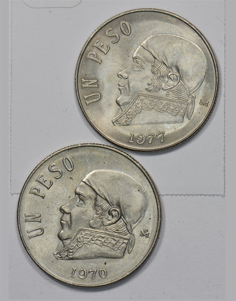 Mexico 1970, 1977-MO José María Morelos Peso Lof of 2, P9031850