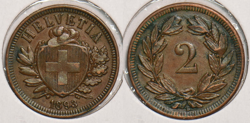 Switzerland 1893 2 Rappen P240001 combine shipping0