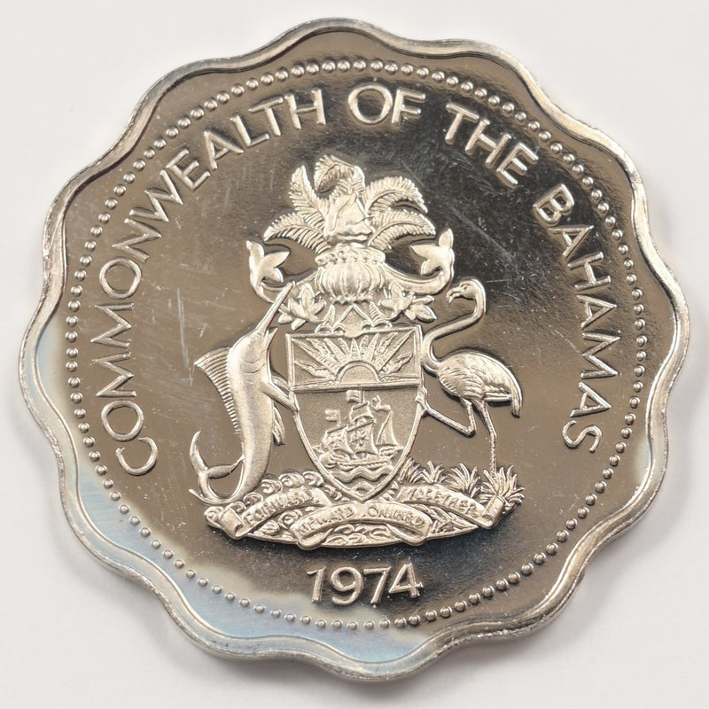 Bahamas 1974-FM Elizabeth II- Two Bonefish 10 Cents Proof P9040360