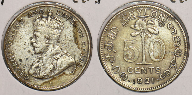 Ceylon 1921 50 Cents P150125 combine shipping0