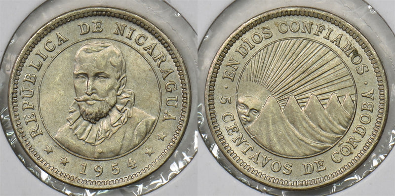 Nicaragua 1954 5 Centavos P490198 combine shipping0