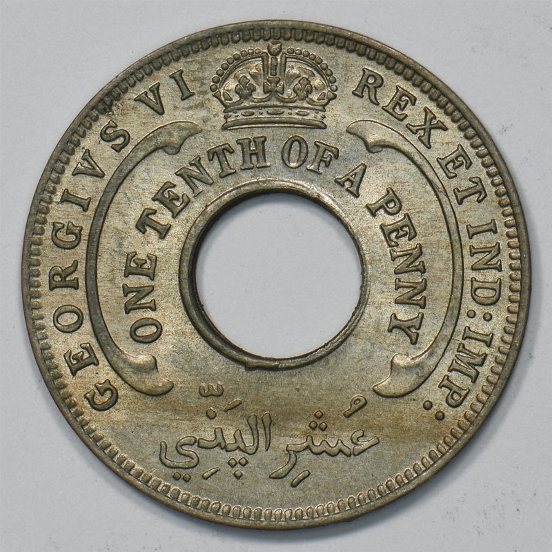 British West Africa 1943 George VI 1/10 Penny P9029600