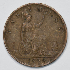 Great Britain 1884 Victorian Bun Head Farthing P9029371
