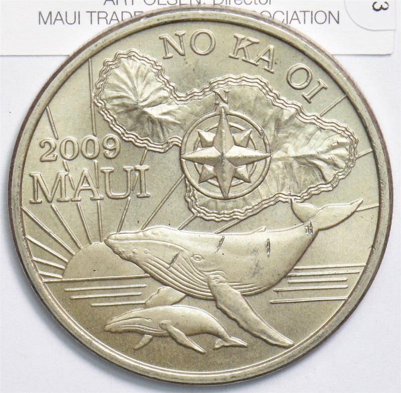 Hawaii 2009 2 Dollars Whale animal Maui Hawaii Trade Dollar Token P190063 combin0