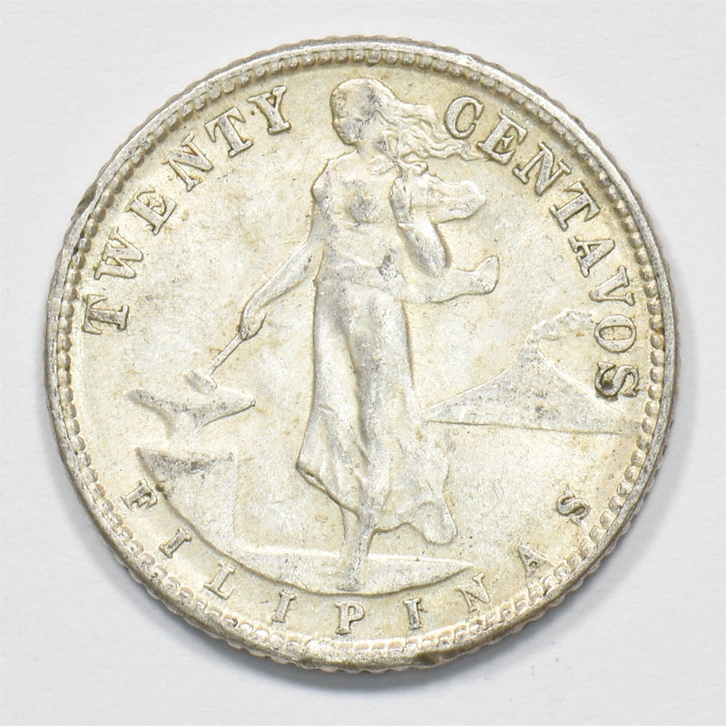Philippines 1945-D Commonwealth 20 Centavos Silver P1911970