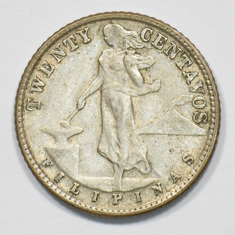Philippines 1945-D Commonwealth 20 Centavos Silver P1510790