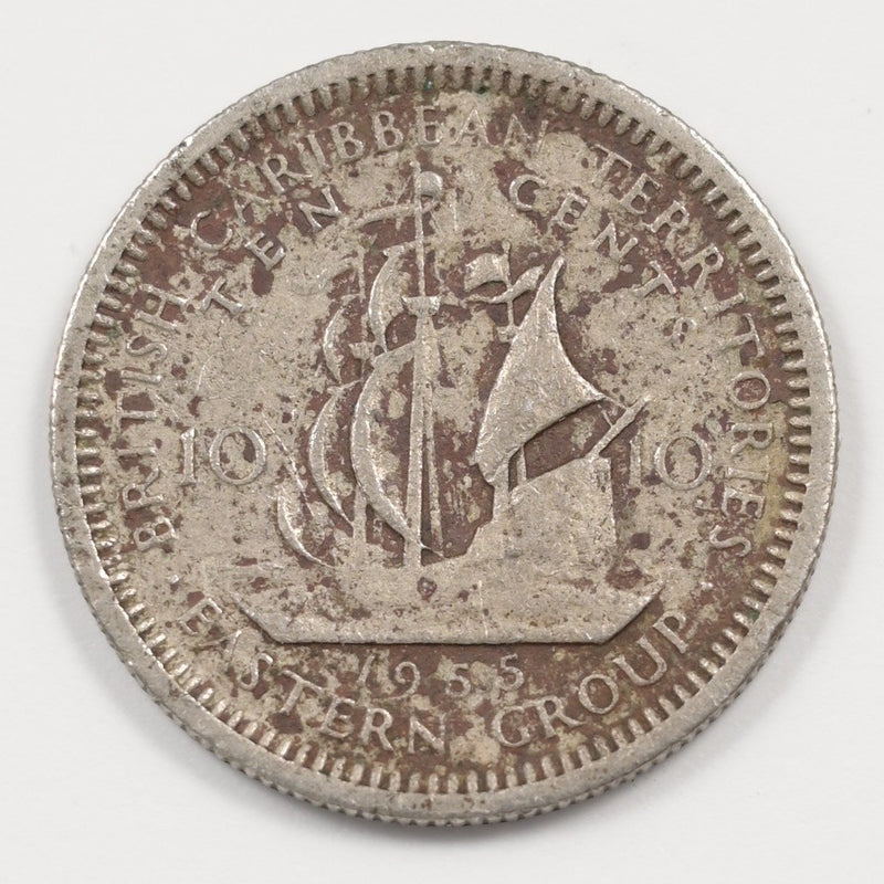 British Caribbean Territories 1955 Elizabeth II 25 Cents P9043180