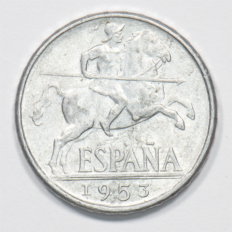 Spain 1953 Franco Era-Iberian rider 10 Centimos P1911920
