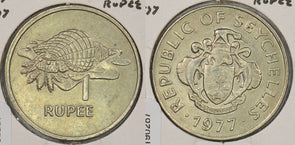 Seychelles 1977 Rupee Triton Conch animal P190287 combine shipping0