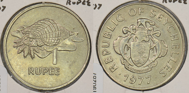 Seychelles 1977 Rupee Triton Conch animal P190287 combine shipping0